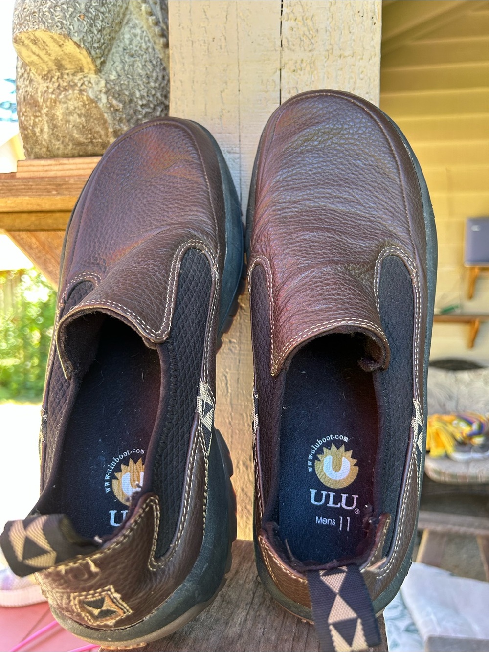 ULU Men’s Brown Leather Slip-On Loafers